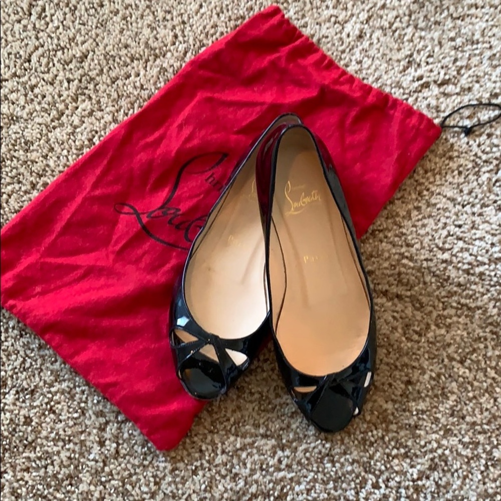 Christian Louboutin peep toe flats
